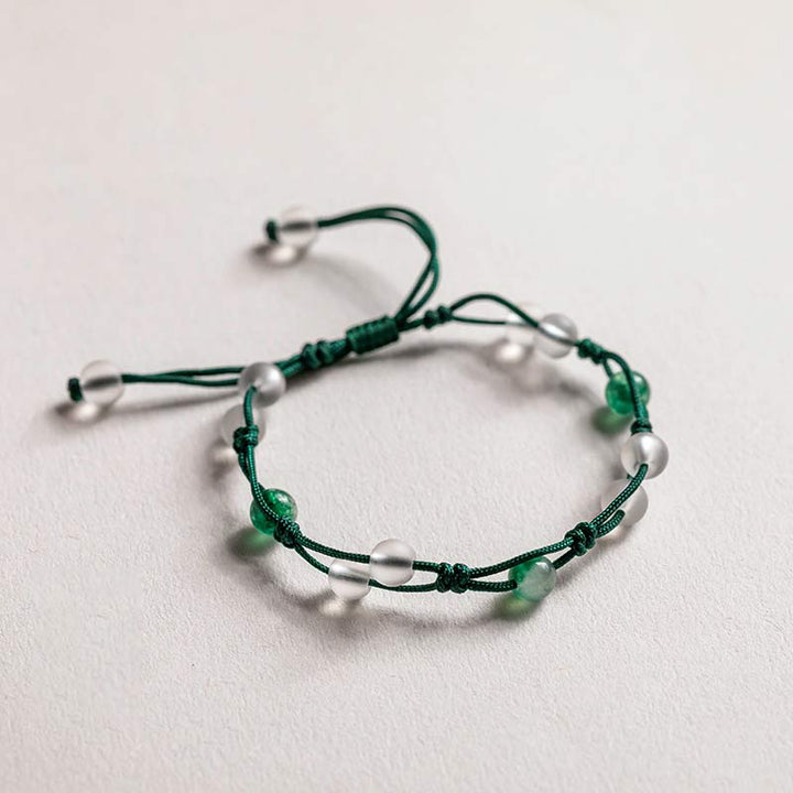 Buddha Stones Red Agate Moss Agate Cinnabar Calm Bracelet - Moss Agate&Chalcedony&Green String - image 18