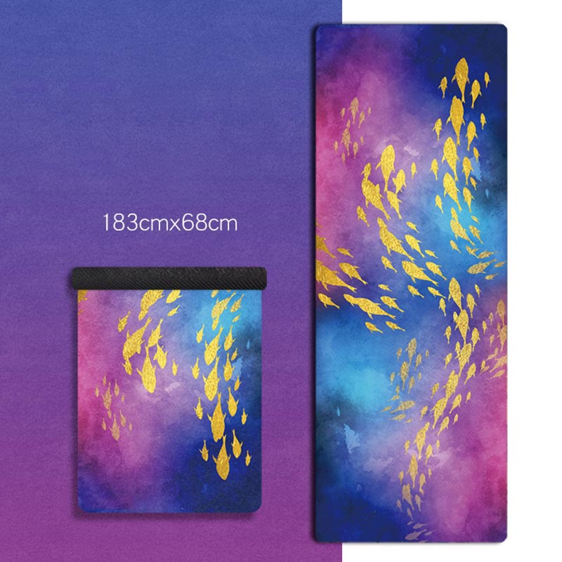 Buddha Stones Tibetan Mandala Elephant Lotus Koi Fish Mindful Natural Rubber Yoga Mat Decoration - Gradient Koi Fish - image 13