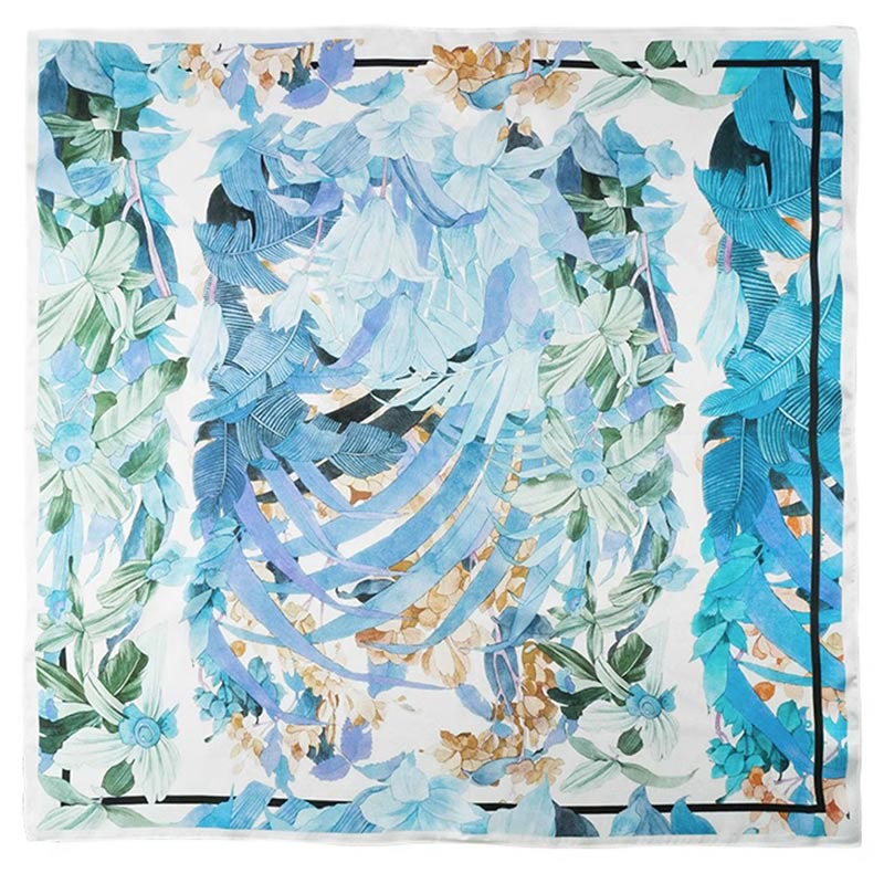 Buddha Stones Jungle Oil Painting Auspicious Clouds 100% Mulberry Silk Scarf Premium Grade 6A Double-sided Silk Neck Scarf - image 11