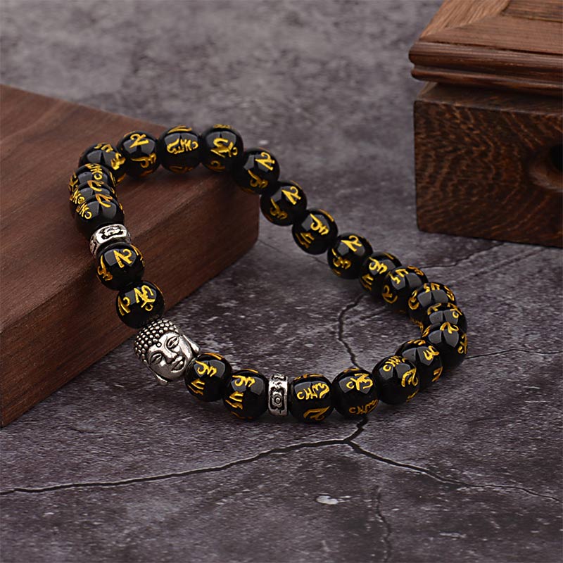 Buddha Stones Tibetan Buddha Mantra Amulet Bracelet - image 6