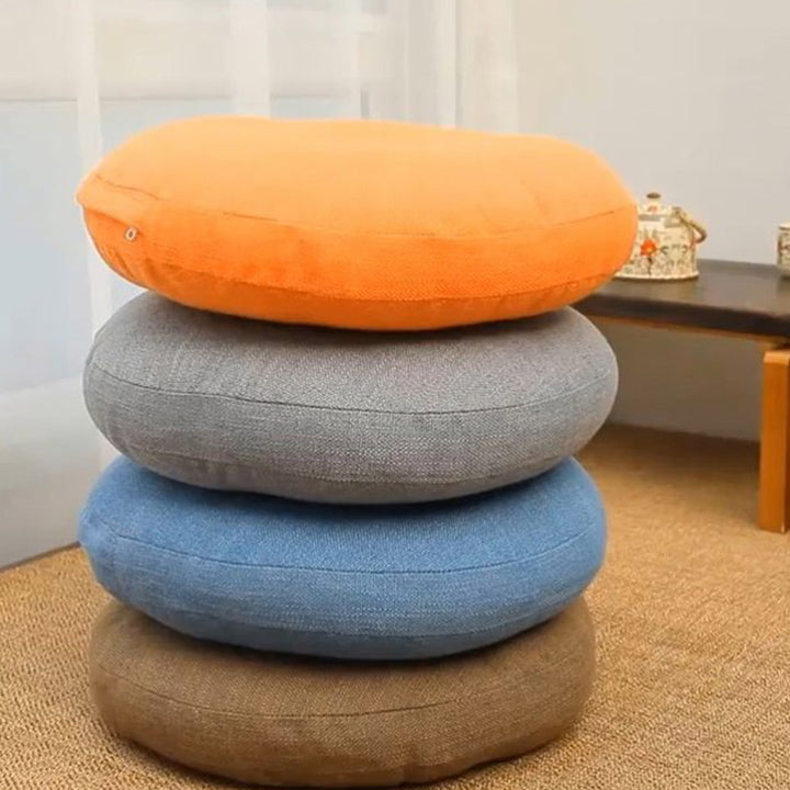 Buddha Stones Lotus Simple Pattern Linen Meditation Seat Cushion Home Living Room Decoration - image 5