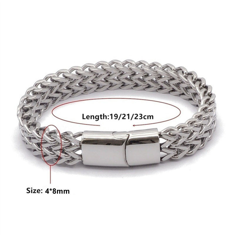 Buddha Stones Fish Scale Magnetic Buckle Titanium Steel Balance Bracelet Bangle - image 11
