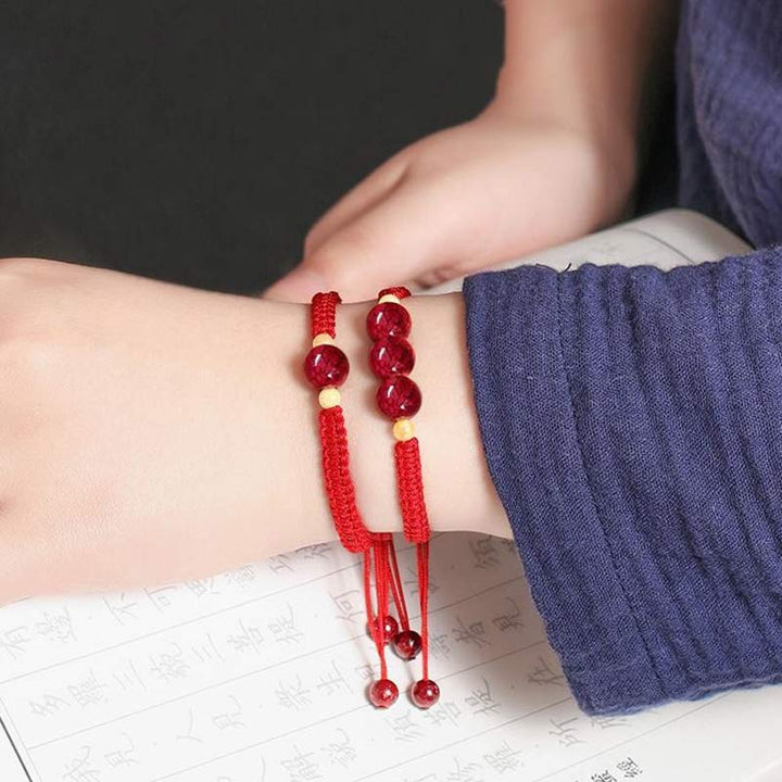 Buddha Stones Cinnabar Blessing Red String Bracelet For Kids - image 1