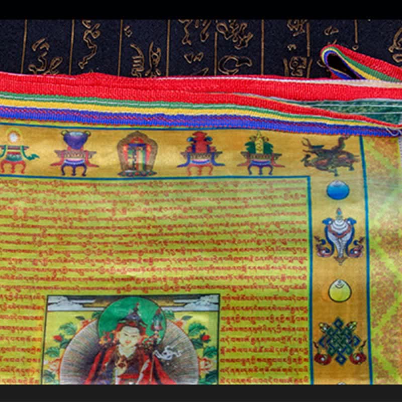 Buddha Stones Tibetan 5 Colors Windhorse Buddha Tara Scriptures Healing Auspicious Outdoor Prayer Flag - image 5