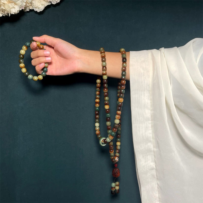 Buddha Stones 108 Mala Beads Bodhi Seed Peace Wisdom Bracelet Wrist Mala Pocket Mala - image 2