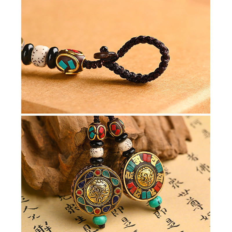 Buddha Stones Tibetan Om Mani Padme Hum Bodhi Seed Peace Key Chain - image 3