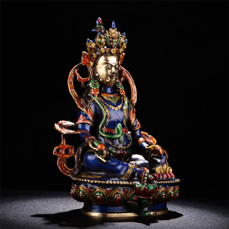 Buddha Stones Yellow Jambhala Bodhisattva Figurine Serenity Copper Statue Home Decoration - image 1