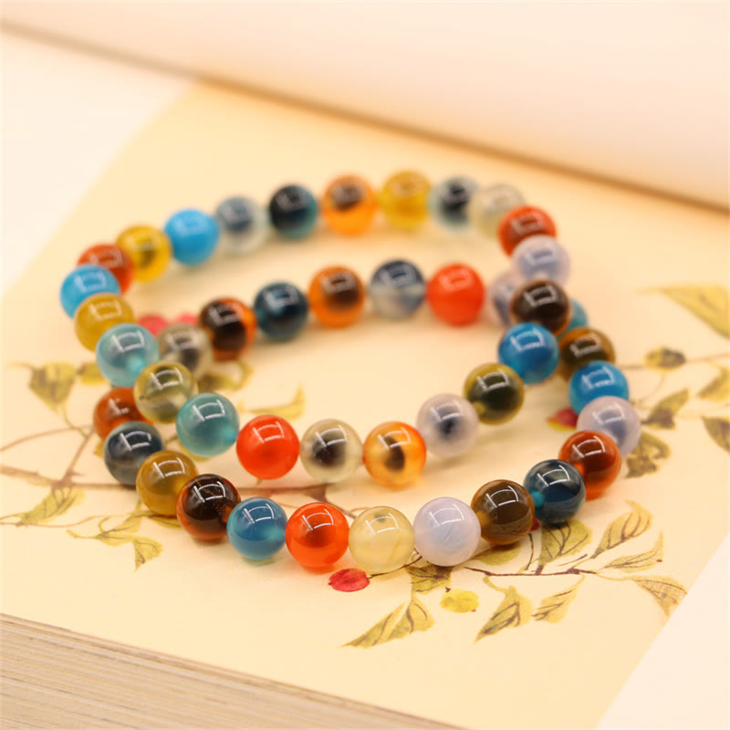 Buddha Stones Colorful Candy Agate Healing Strength Bead Bracelet - image 15