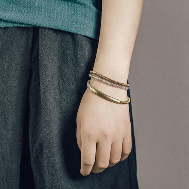 Buddha Stones Tibetan Various Agate Stone Copper Protection Triple Wrap Bracelet - image 15