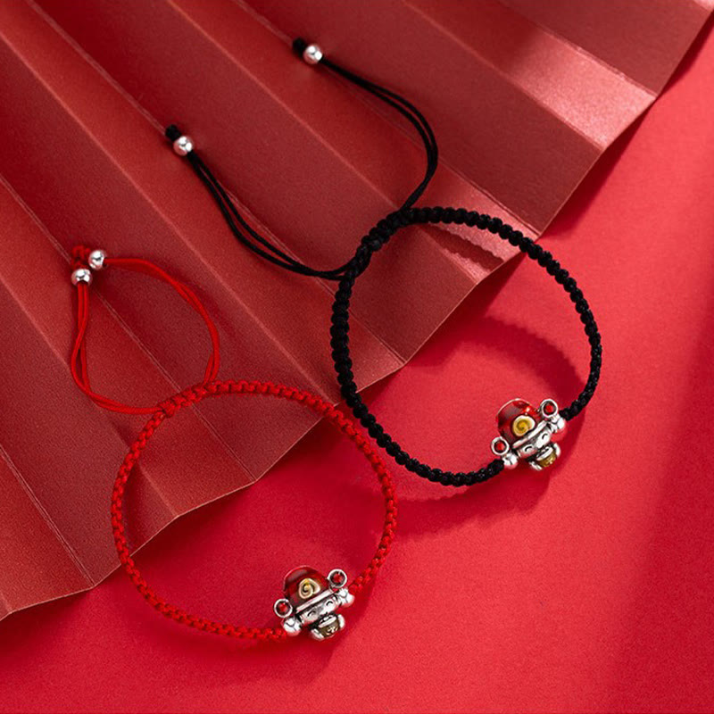 Buddha Stones God of Wealth Handmade Thread Luck Strength Braid Bracelet - image 1