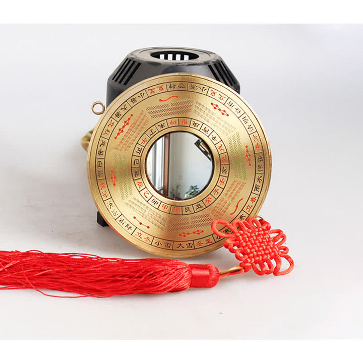 Feng Shui Bagua Map Copper Coin Chinese Knotting Balance Energy Map - 12cm - Four Seasons Bagua Map - Convex Mirror - image 3